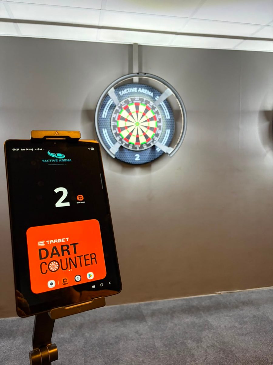 DartCounter-appen kopplad till tavlan